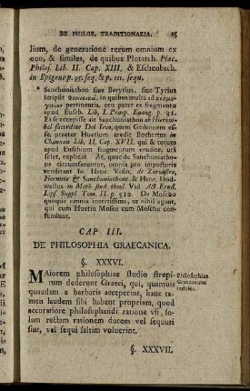 Cap. III. De Philosophia Graecanica