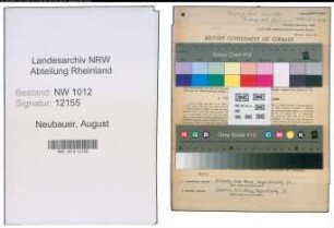 Entnazifizierung August Neubauer , geb. 21.04.1904 (Bergmann)