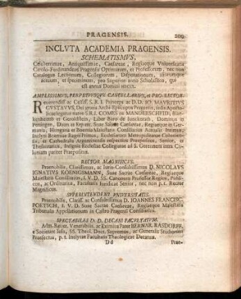 Incluta Academia Pragensis.