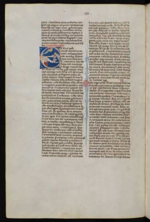 Deckfarbeninitiale E, historisiert: Moses auf dem Totenbett, daneben Josua, darüber Gottvater