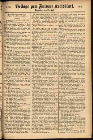 Zweite Ausgabe vom Samstag, den 16. Juli 1898.