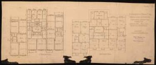 Wohnhausgruppe Lauterbach, Breslau: Hohenzollernstraße 119/121: Grundrisse 2.OG, DG 1:100