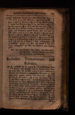 Reductio Terminnorum und Rabatto.
