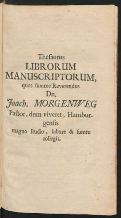 Thesaurus Librorum Manuscriptorum