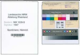 Entnazifizierung Heinrich Sporkmann , geb. 00.00.0000 ()