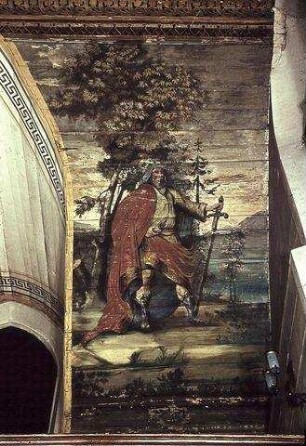 Bildfeld zwischen den Fenstern: Prophet mit Schwert (Judas Makkabäus?)