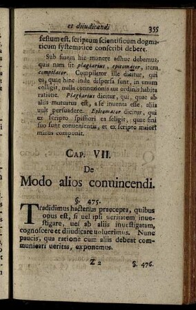 Cap. VII. de Modo alios convincendi.