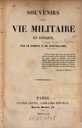 Souvenirs de la vie militaire en Afrique