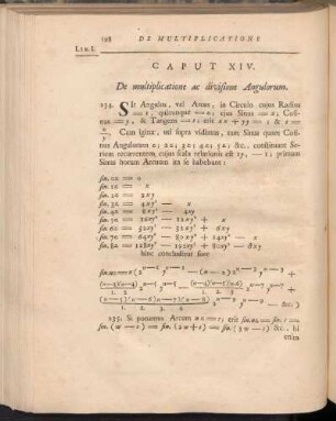 Caput XIV. De multiplicatione ac divisione Angulorum