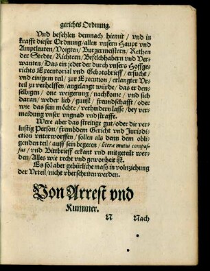 Von Arrest und Kummer.