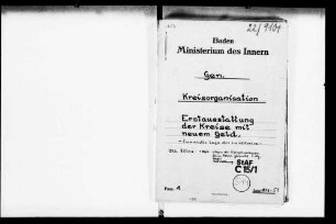 Währungsreform, hier: Erstausstattung der Landkreisverwaltungen mit neuem Geld