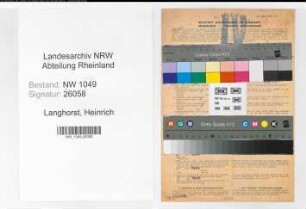 Entnazifizierung Heinrich Langhorst , geb. 09.01.1883 (Postbeamter)