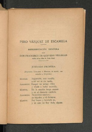 Pero vázquez de escamilla. Representación española por Don Francisco de quevedo villegas señnor de la villa de Juan Abad