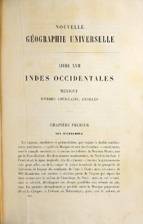 Nouvelle géographie universelle : la terre et les hommes, 17. Indes occidentales : Mexique, Isthmes Américains, Antilles