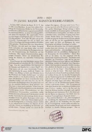 75 Jahre Bayer. Kunstgewerbe-Verein : 1850-1925