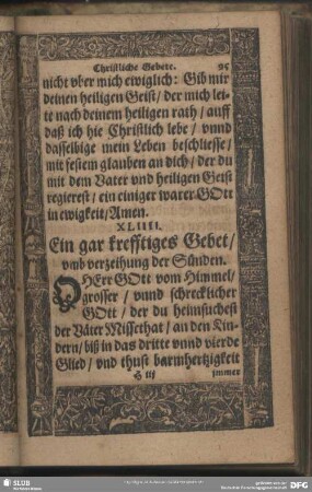 XLIIII. Ein gar krefftiges Gebet, umb verzeihung der Sünden
