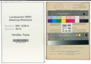 Entnazifizierung Paula Hendker , geb. 23.11.1899 (Lehrerin)
