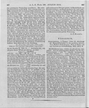 Aschenbrenner, M.: Über die Anordnung der Humanitätsstudien in den gelehrten Schulen. Aschaffenburg: Pergay 1831