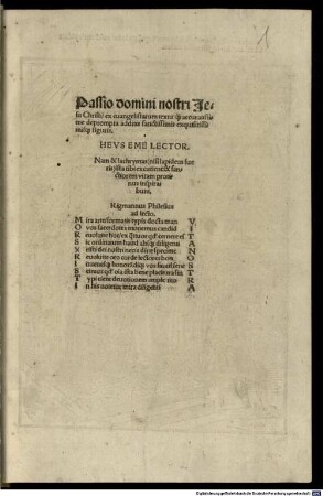Passio domini nostri Jesu Christi ex Evangelistarum textu [qua...] accuratissime deprompta additis sanctissimis exquisitissimisq[ue] figuris