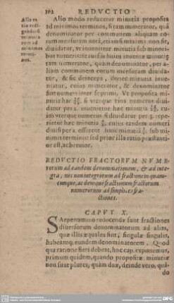 REDUCTIO FRACTORUM NUMErorum ad eandem denominationem, & ad integra, nec non...