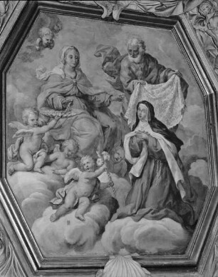 Maria überreicht der heilige Maria dei Pazzi den Rosenkranz und einen Schleier