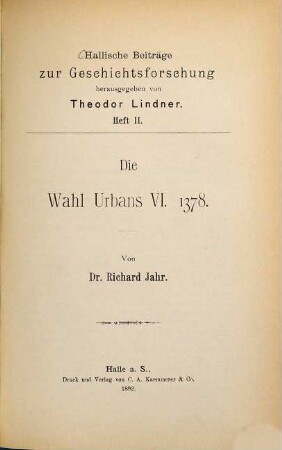 Die Wahl Urbans VI. 1378