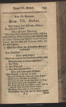Das IX. Examen. Vom VII. Gebot