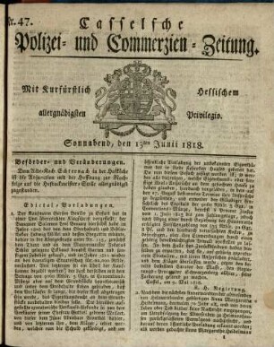 Nr. 47, Sonnabend, den 13ten Junii 1818
