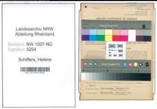 Entnazifizierung Helene Schiffers , geb. 03.02.1913 (Kaufm.Angestellte)