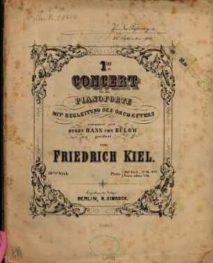 1.tes Concert : für d. Pianoforte mit Begl. d. Orchesters ; 30. W.