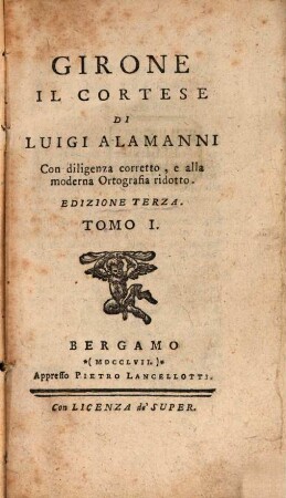 Girone Il Cortese Di Luigi Alamanni. 1