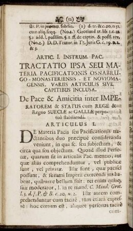 Articulus I. De Pace & Amicitia inter Imperatorem & Status cum Rege & Regno Sueciae ac Galliae perpetuo stabilienda