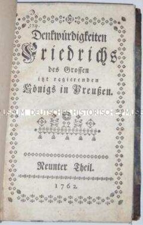 Zeitgenössische Biografie über Friedrich den Großen