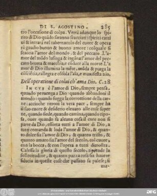 Dell'operatione di colui ch'ama Dio. C. 28