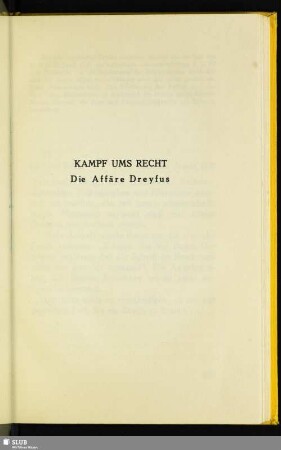 Kampf Ums Recht. Die Affäre Dreyfus