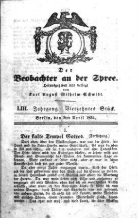 14. Stück, 3. April 1854