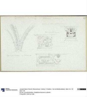 Reiseskizze, Certola, S. Martino. Vier Architekturdetails