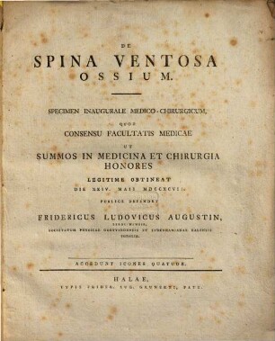 De spina ventosa ossium : Specimen inaug. med.-chir. ; acc. icones IV
