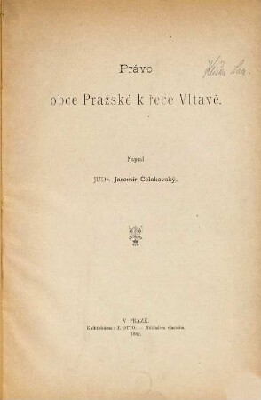 Právo obce Pražské k řece Vltavě