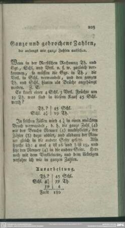 Ganze und gebrochene Zahlen, die anfangs wie ganze Zahlen aussehen