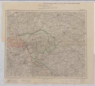 Ruhrbesetzung: Übersichtskarte von Mitteleuropa, Düsseldorf. Hg. v. d. kartographischen Abteilung der preuß. Landesaufnahme 1909. Druck 1920. Maßstab 1:300000