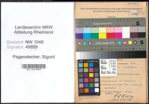 Entnazifizierung Sigurd Pagenstecher , geb. 16.10.1912 (Ingenieur)