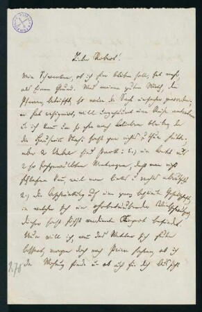 Brief vom 29. Aug. 1872
