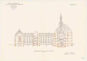 Land- und Amtsgericht, Hannover Neubau für die Zivilabteilungen: Querschnitt 1:150