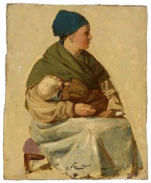 Sitzende Frau mit Kind (Studie)