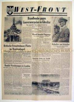 Illustrierte Kriegszeitung "West-Front" mit Kriegsnachrichten von verschiedenen Fronten