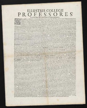 Illustris Collegii Professores Lectoribus salutaria quaevis comprecantur