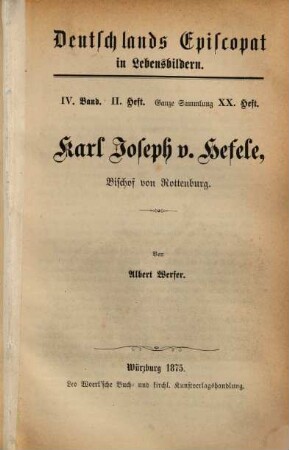 Karl Joseph von Hefele, Bischof von Rottenburg