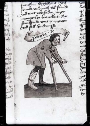 Mann mit Krücke; (Kulturgeschichte)