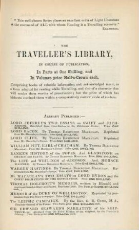 The Traveller's Library, ...